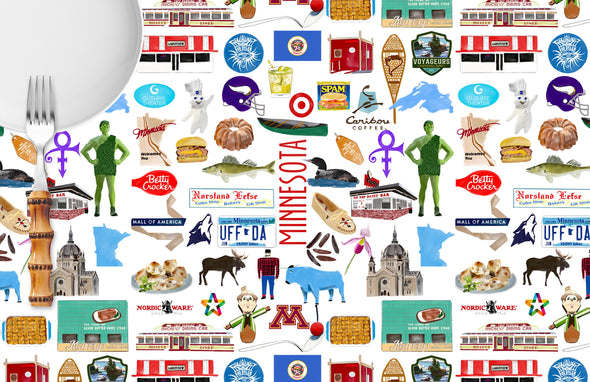 Iconic Minnesota Watercolor Disposable Placemats - tear-away pad of 24