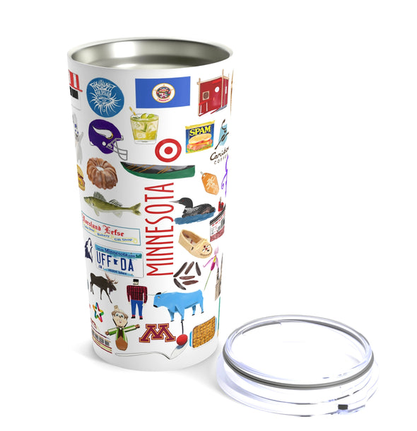 Iconic Minnesota Watercolor 20 ounce Stainless Steel Hot/Cold Cup