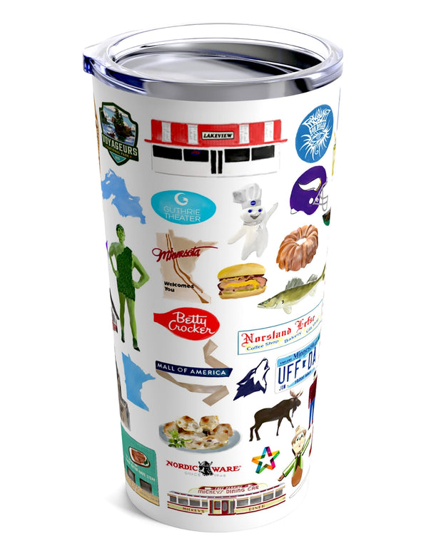 Iconic Minnesota Watercolor 20 ounce Stainless Steel Hot/Cold Cup