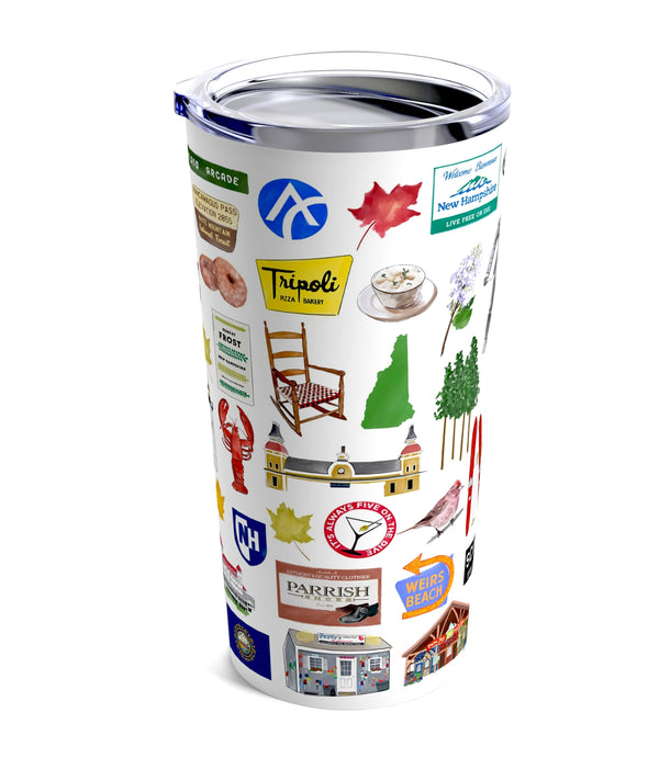 Iconic New Hampshire Watercolor 20 ounce Stainless Steel Hot/Cold Cup