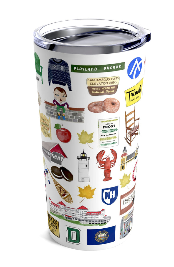 Iconic New Hampshire Watercolor 20 ounce Stainless Steel Hot/Cold Cup
