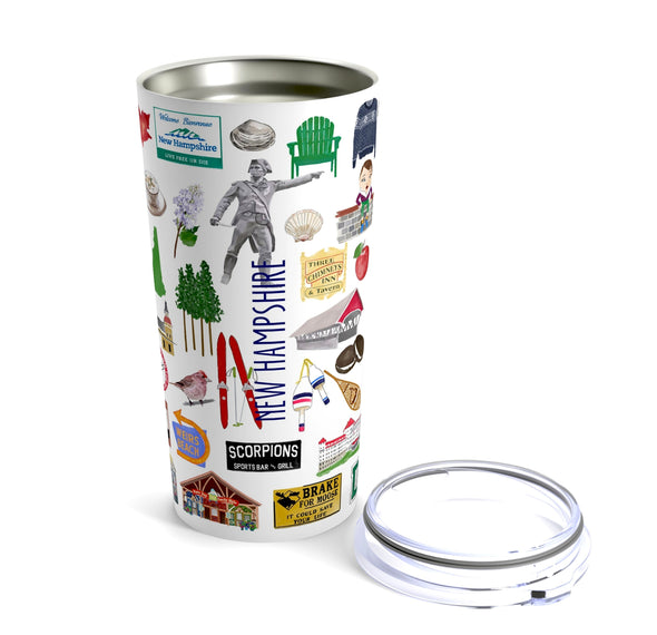 Iconic New Hampshire Watercolor 20 ounce Stainless Steel Hot/Cold Cup