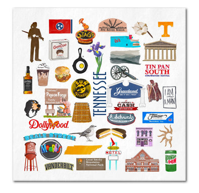 Iconic Tennessee Watercolor  Napkins