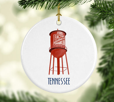 Franklin Tennessee Factory Round Porcelain Ornament