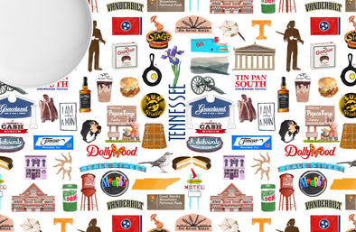 Iconic Tennessee Watercolor Disposable Placemats - tear-away pad of 24