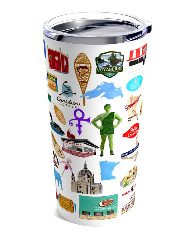 Iconic Minnesota Watercolor 20 ounce Stainless Steel Hot/Cold Cup