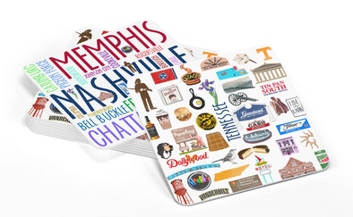 Iconic Tennessee Watercolor Paper Coasters - Set of 10