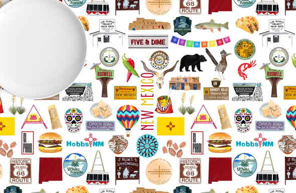 Iconic New Mexico Watercolor Disposable Placemats - tear-away pad of 24