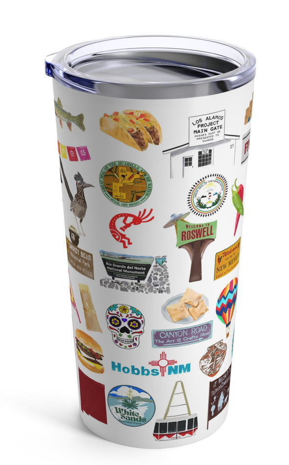 Iconic New Mexico Watercolor 20 ounce Stainless Steel Hot/Cold Cup