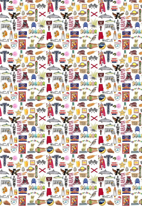 Iconic Alabama Watercolor Gift Wrap