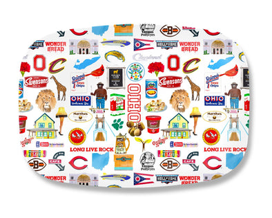 Iconic Ohio Watercolor DecoWare(TM) Platter
