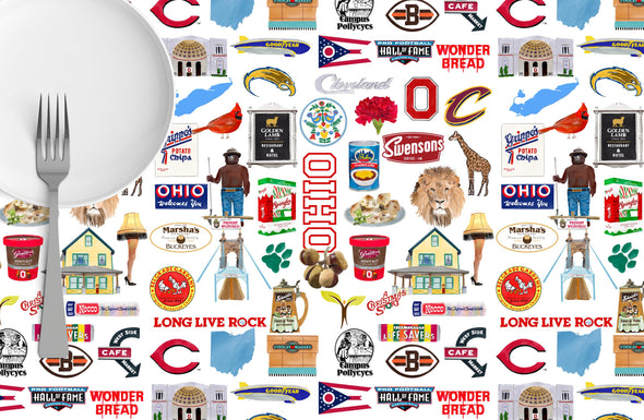 Iconic Ohio Watercolor Disposable Placemats - tear-away pad of 24