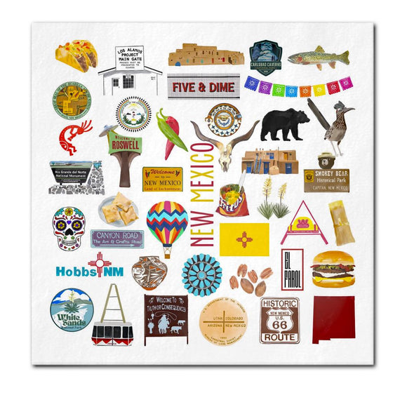 Iconic New Mexico Watercolor  Napkins