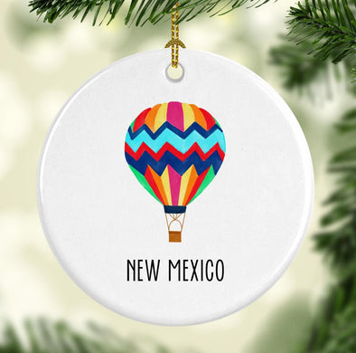 New Mexico Hot Air Balloon Round Porcelain Ornament