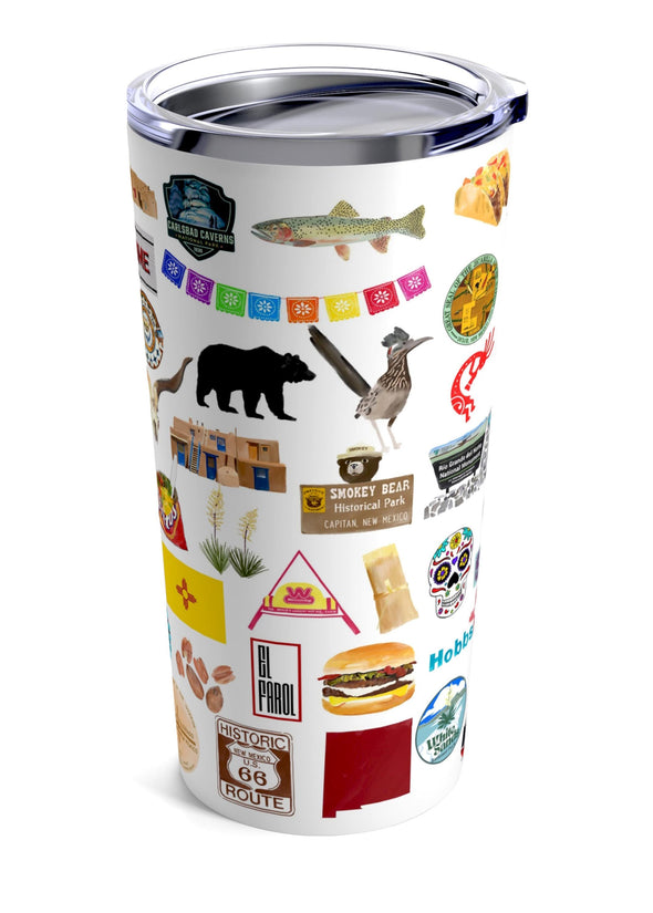 Iconic New Mexico Watercolor 20 ounce Stainless Steel Hot/Cold Cup