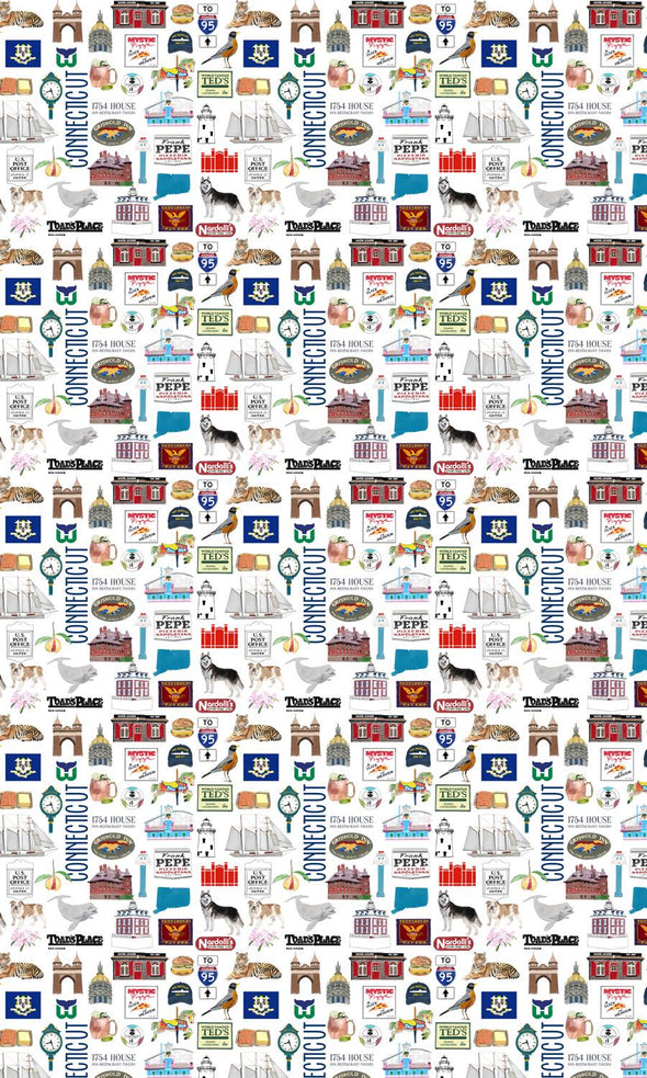 Iconic Connecticut Watercolor Gift Wrap