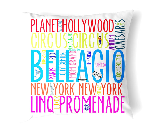 Reversible 18" Iconic Las Vegas Throw Pillow