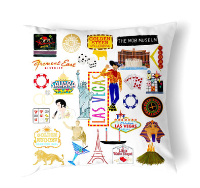 Reversible 18" Iconic Las Vegas Throw Pillow