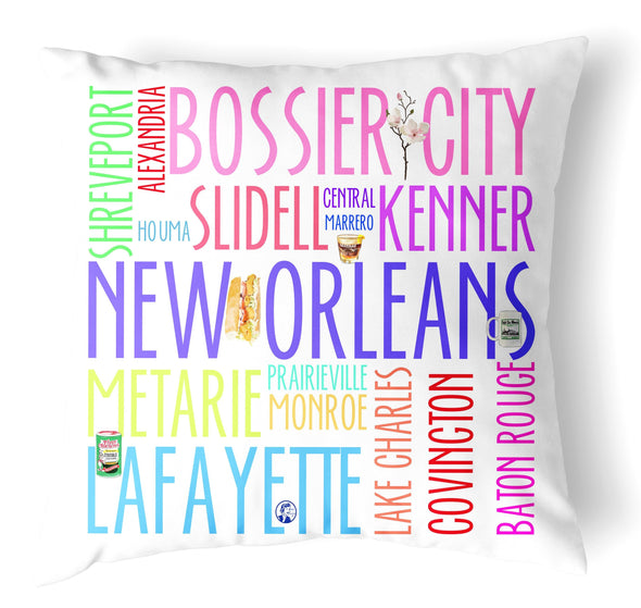 Reversible 18" Iconic Louisiana Throw Pillow