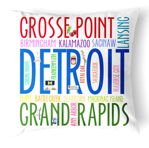 Reversible 18" Iconic Michigan Throw Pillow