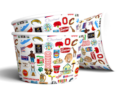 8 oz Iconic Ohio Ice Cream, Soup, Favor Cup - Set of 12