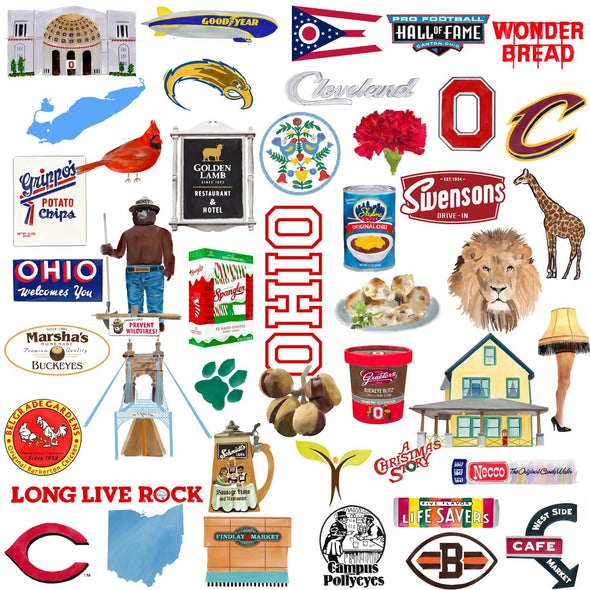 Iconic Ohio Watercolor Napkins