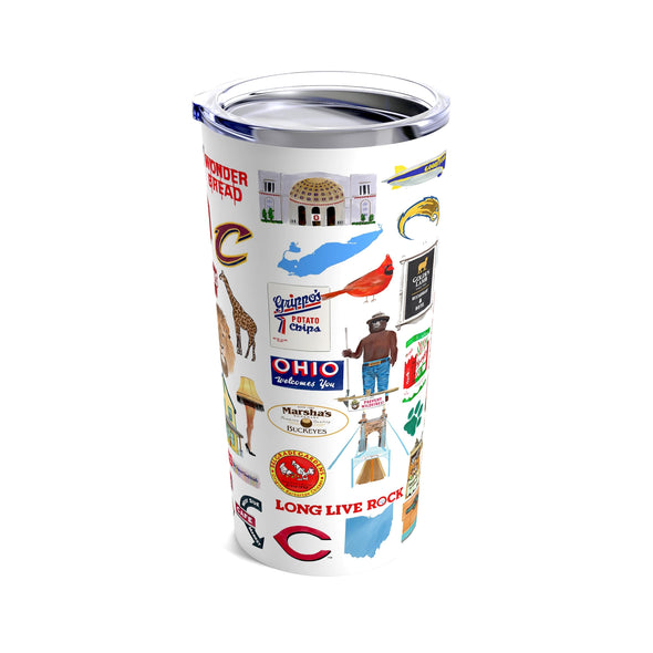 Iconic Ohio Watercolor 20 ounce Stainless Steel Hot/Cold Cup