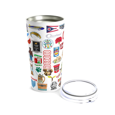 Iconic Ohio Watercolor 20 ounce Stainless Steel Hot/Cold Cup