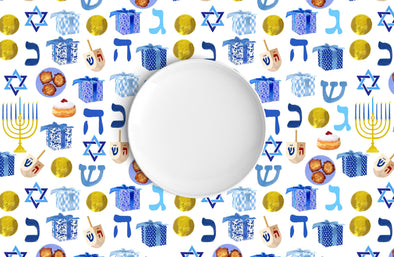 Hanukkah Watercolor Illustration Disposable Placemats  - tear-away pad of 24