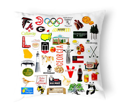 Reversible 18" Iconic Georgia Throw Pillow