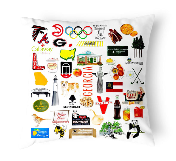 Reversible 18" Iconic Georgia Throw Pillow