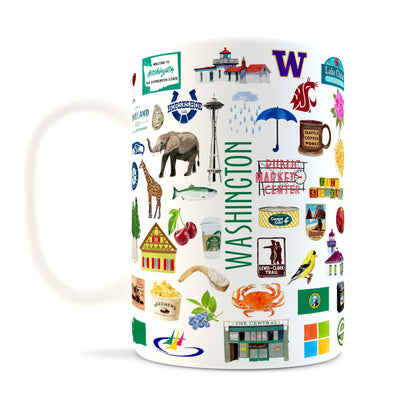 Iconic Washington State Watercolor Ceramic Mug