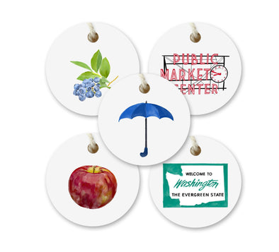 Iconic Washington State Watercolor Gift Tags - Set of 10