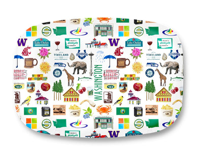 Iconic Washington State Watercolor DecoWare(TM) Platter