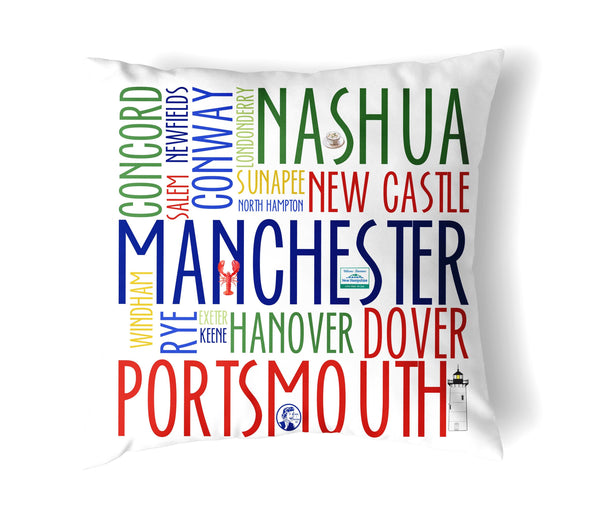 Reversible 18" Iconic New Hampshire Throw Pillow