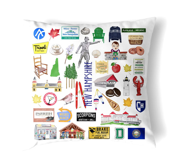 Reversible 18" Iconic New Hampshire Throw Pillow