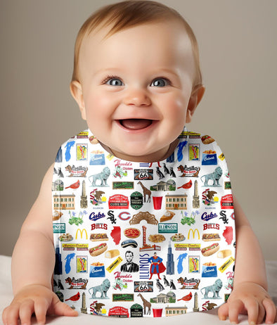 Iconic Illinois Baby Bib