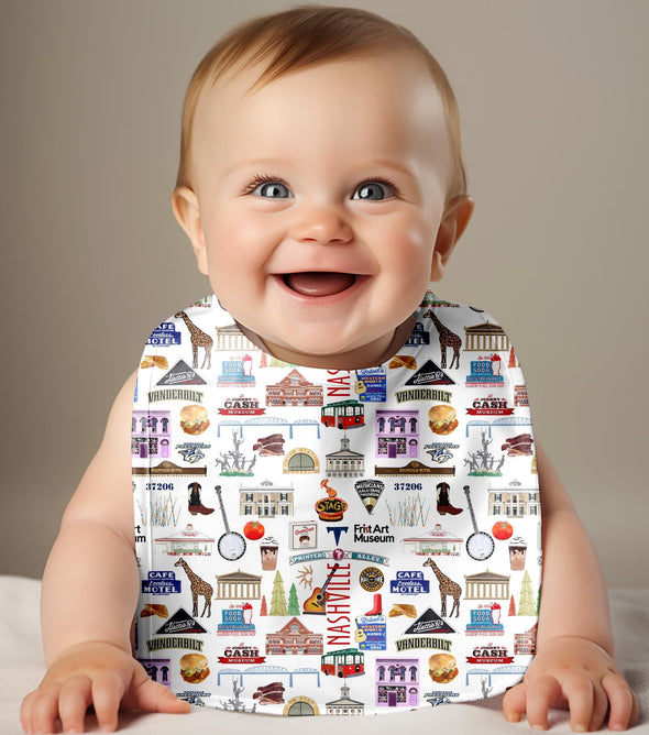 Iconic Nashville Tennessee Baby Bib