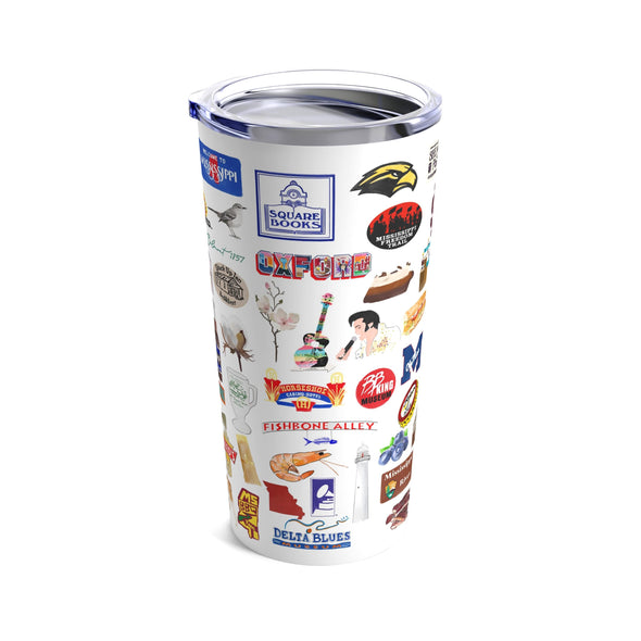 Iconic Mississippi Watercolor 20 ounce Stainless Steel Hot/Cold Cup