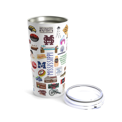 Iconic Mississippi Watercolor 20 ounce Stainless Steel Hot/Cold Cup