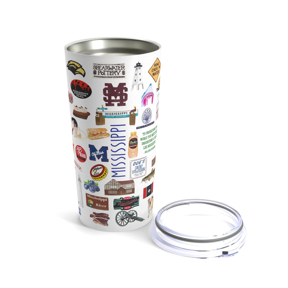 Iconic Mississippi Watercolor 20 ounce Stainless Steel Hot/Cold Cup