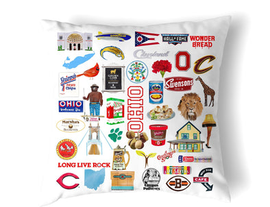 Reversible 18" Iconic Ohio Throw Pillow