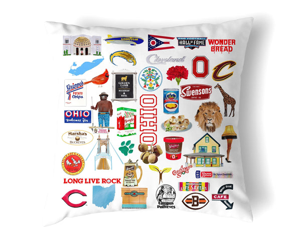 Reversible 18" Iconic Ohio Throw Pillow
