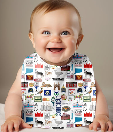 Iconic Connecticut Baby Bib