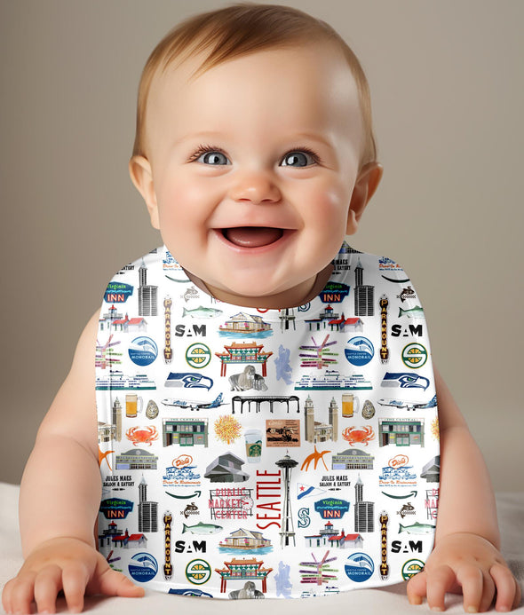 Iconic Seattle Washington Baby Bib