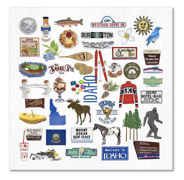 Iconic Idaho State Watercolor Napkins - 2 sizes