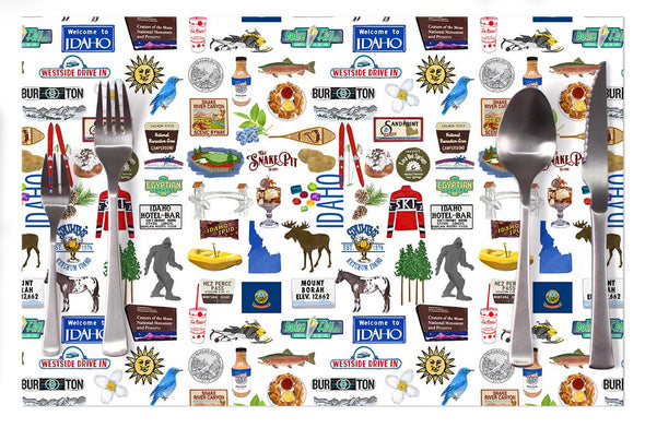 Iconic Idaho Watercolor Disposable Placemats - tear-away pad of 24