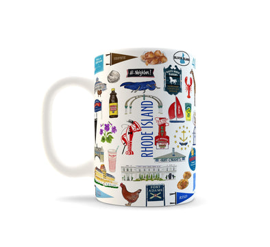 Iconic Rhode Island Watercolor Ceramic Mug