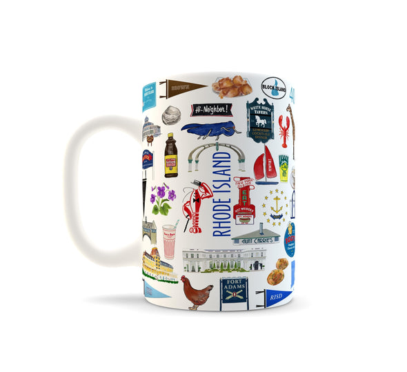 Iconic Rhode Island Watercolor Ceramic Mug