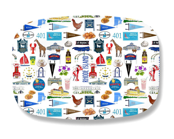 Iconic Rhode Island Watercolor DecoWare(TM) Platter